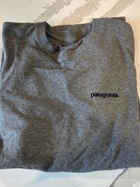 Patagonia Heather Gray Logo Crew Tee